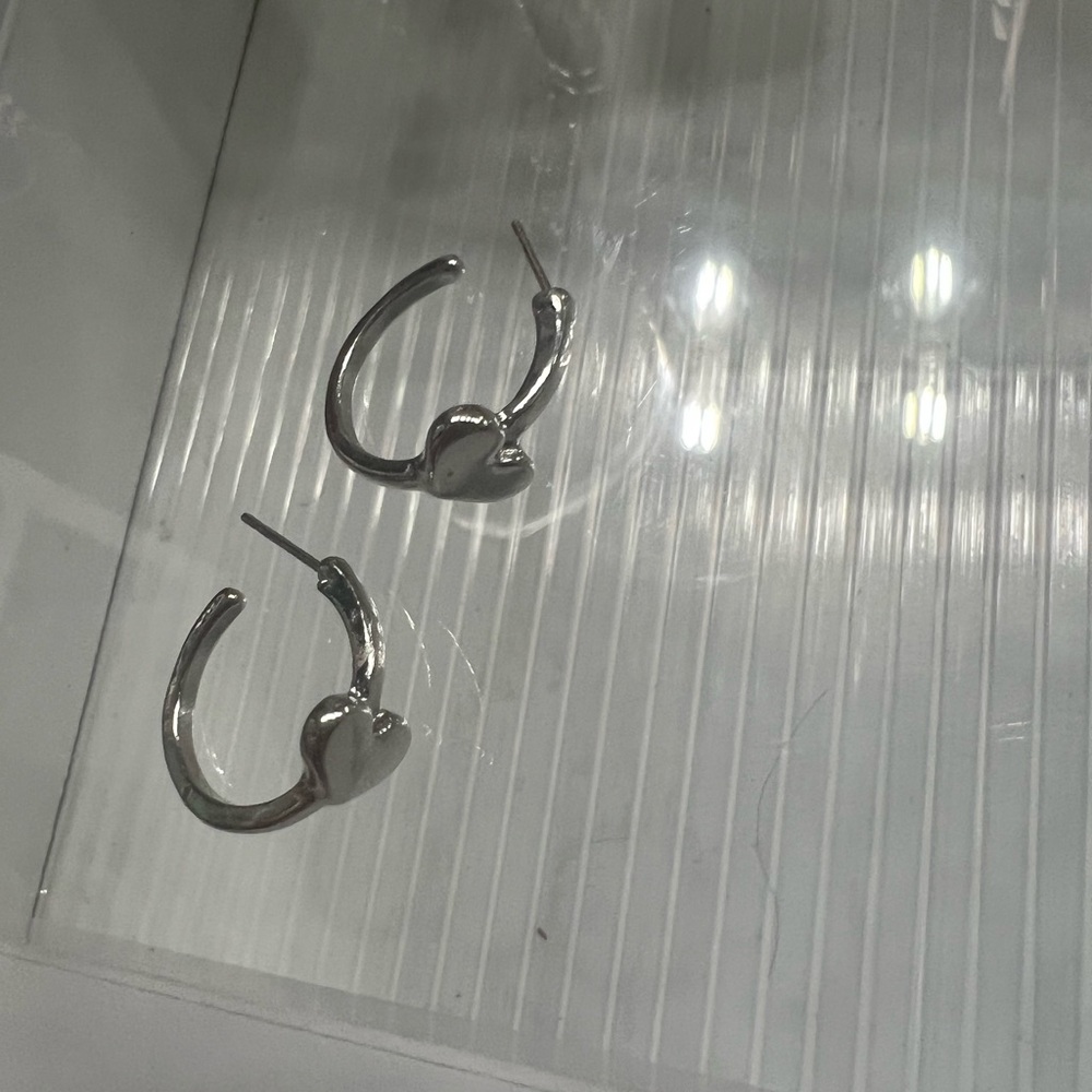 Heart hoops silver